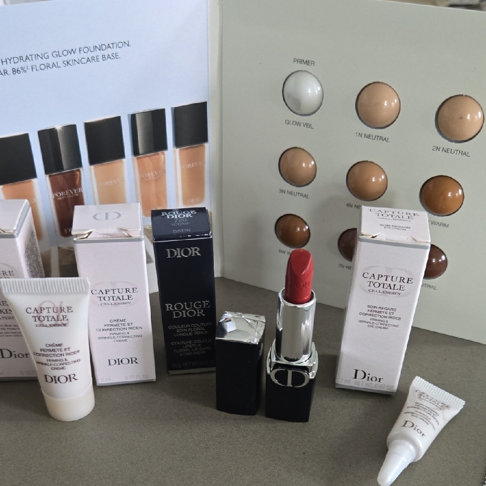 New In Box Dior Beauty Bundle Lipstick 720 ICONE Dreamskin Capture Totale Cream